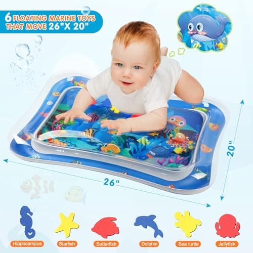Infinno Inflatable Tummy Time Mat Premium Baby Water Play Mat for Infants and Toddlers Baby Toys for 3 to 24 Months, Strengthen Your Baby's Muscles, Portable - Thumbnail 4