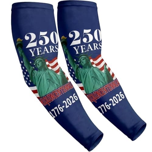 Aegend Arm Sleeves for Men Father's Day July 4th,1776-2026 250 American Flag Arm Sleeves for Baseball Football Basketball (America 03) - Image 1