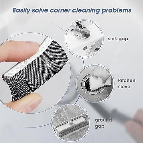 LSLCQW Hard Bristle Crevice Cleaning Brush, Small Cleaning Brushes, Grout Cleaner Brush, Toilet Brush, Scrub Brush for Shower Tile, Skinny Gap Cleaning Tools for Household Use, Bathroom, Kitchen (3) - Thumbnail 2