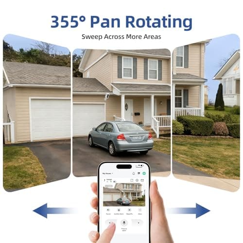Security Cameras Wireless Outdoor 355° Pan Rotating 2K Color Night Vision Cameras for Home Security WiFi Battery Outdoor Camera Motion Detection 2-Way Talk IP65 Spotlight Siren SD/Cloud Storage 2 Pack - Thumbnail 3