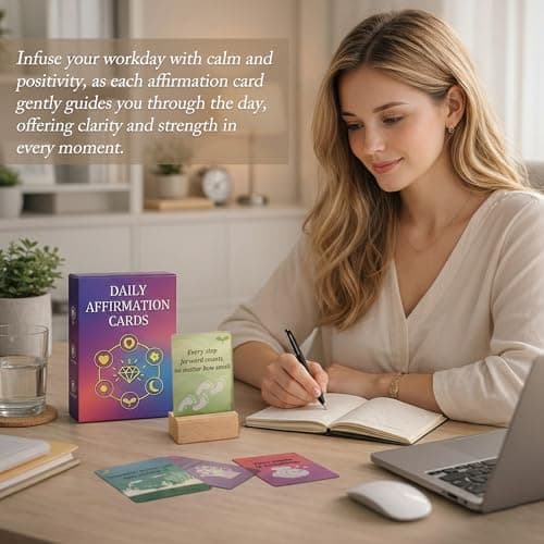 HEKOOLA Positive Affirmation Cards, 52 Weekly PVC Cards for Women, Durable and Portable，Home Desk & Bedside Decor, Dorm Room & Travel Companion, Thoughtful Gift for Mom, Daughter & Coworker - Thumbnail 4