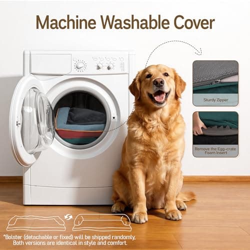 Comfort Expression Memory Foam Dog Bed - Washable Pet Bed for Big Dog Waterproof Orthopedic Dog Beds with Removable Cover ，Non-Slip Pet Couch Sofa- 36 x 27 - Thumbnail 5