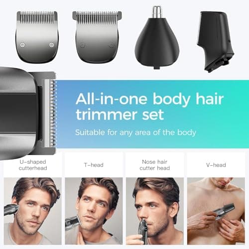 kensen Manscape Dual Speed Body Hair Trimmer Men, 4-in-1 Beard Trimmer for Men, 210 Mins Usage Time Rechargeable Body Shaver for Hair/Beard/Ball/Groin, Waterproof Male Grooming Kit for Pubic Hair - Thumbnail 2