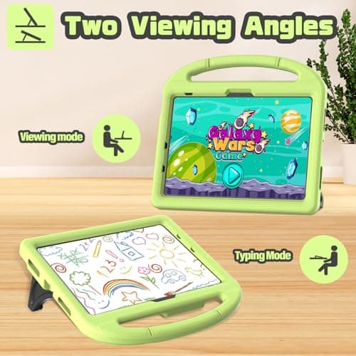 YIHE Kids Case for iPad (A16) 11th Generation 11 Inch 2025 & iPad 10th Generation 10.9 inch 2022, with Built-in Screen Protector and Stable Stand, Full Body Shockproof Protective Cover - Light Green - Thumbnail 4