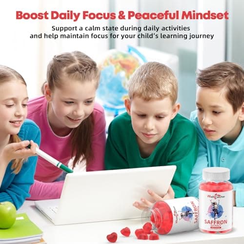 Saffron Gummies for Adults Kids - Organic Saffron Extract Supplement for Men Women Sugar Free for Mood Balance Support Better Sleep Metabolism with Vitamins Non GMO Strawberry Flavored 30 Days Supply - Thumbnail 5