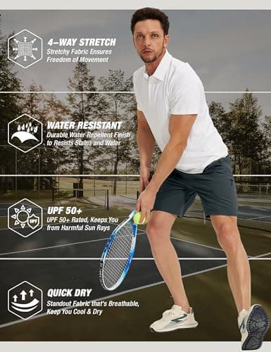 MOURCE Mens Hiking Shorts Lightweight - Quick Dry Summer Cargo Shorts with Zipper Pockets for Fishing Golf Casual, Grey - Thumbnail 4