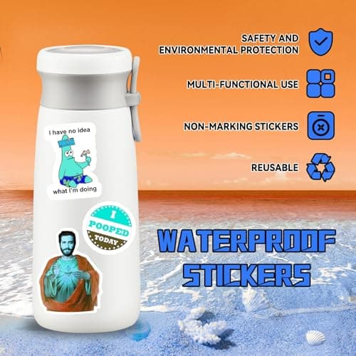 Yellow Duck Stickers, Vinyl Waterproof Decals for Water Bottle, Laptop, Phone Case, Cup, Guitar, Birthday Party Supplies (A-50) - Thumbnail 5