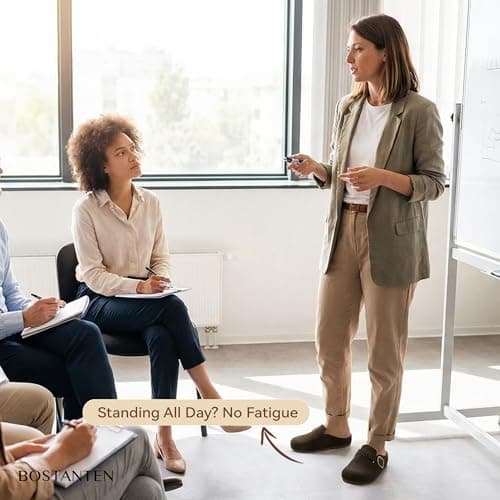 BOSTANTEN Clogs for Women Wide Width Comfortable Suede Mules with Soft Footbed and Arch Support, Cute Slip On Potato Shoes Coffee - Thumbnail 6