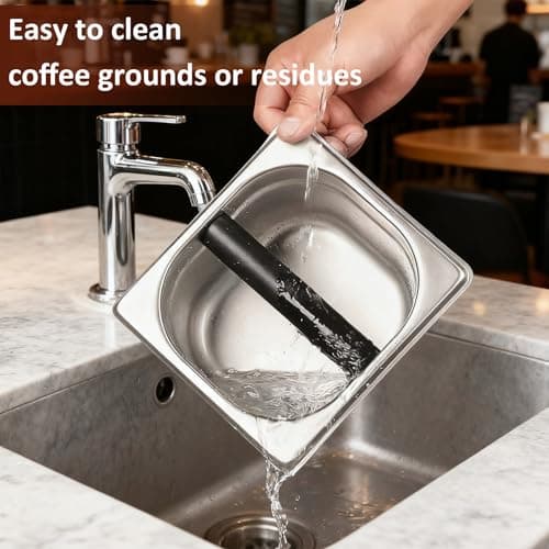LOK LOKDS Coffee Knock Box Espresso Accessories, Stainless Steel Coffee Grounds Container, Coffee Puck Knock Box for Espresso Machine Accessories (7.28 x 6.8 x 4.25 in) - Thumbnail 5