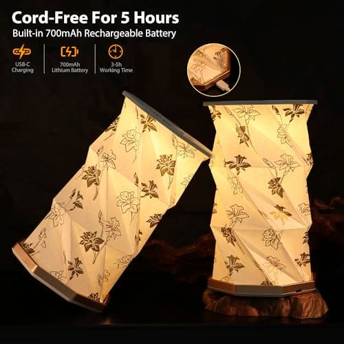 ZBOLE Birthday Flower Folding Rotating Lamp - March Narcissus, Rechargeable Folding Paper Light, Elegant Gift Box – Ideal Anniversary, Birthday Gift for Women, Mom, Sister, Grandma-White - Thumbnail 3