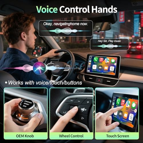 2026 Upgraded 2-in-1 Wireless CarPlay Adapter & Android Auto Wireless Adapter, Bluetooth Car Adapter for Wired to Wireless, Fast & Stable Auto-Connect, 5G WiFi & BT 5.4, Plug & Play (USB-C/A) - Thumbnail 4