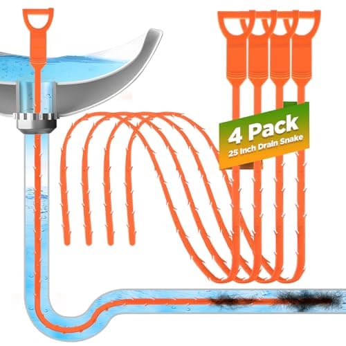 Forlivese 3 Pack 25 Inch Drain Snake,Drain Clog Remover,Sink Snake for Sewer Kitchen Sink Bathroom Tub Toilet Clogged Drains Relief Cleaning Tool - Image 1