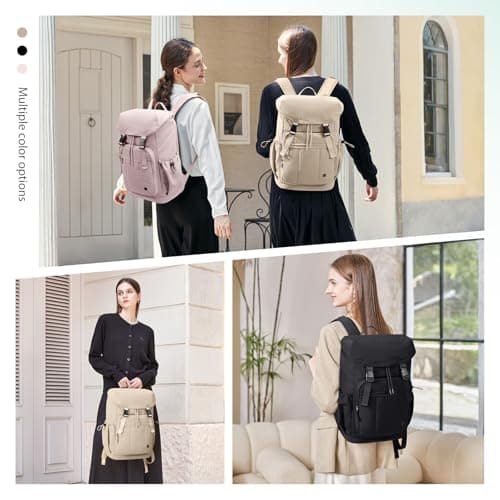 GOLF QUALITY Laptop Backpack for Women Vintage Travel Backpack Purse Casual Daypacks for Men Fashion Teacher Nurse Bag for Work Business College, Fits up to 15.6Inch Notebook,Apricot - Thumbnail 5