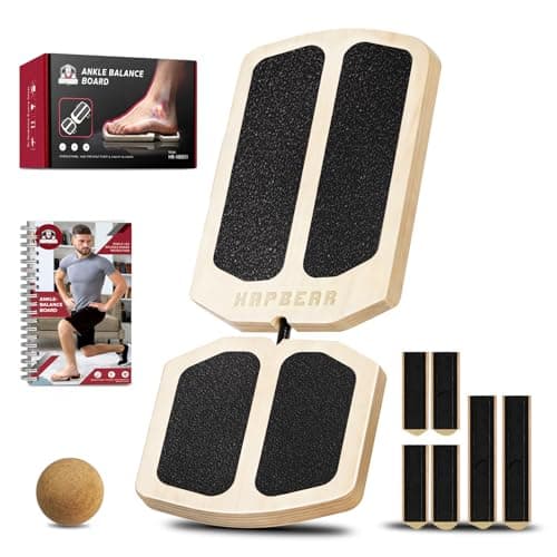 HAPBEAR Single Leg Balance Board for Ankle Rehab & Strengthening – 80 Configurations w/ Physical Therapy Guide & Massage Ball – Foot Stabilizer for Plantar Fasciitis Relief, Sprained Ankle Recovery, Achilles Pain, Balance Training – Home Gym Equipment - Image 1