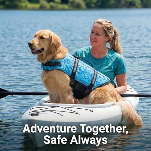 Doglay Dog Life Jacket with Rescue Handle, Dog Life Vest for Swimming Boating, Adjustable Reflective Puppy Swim Vest with Superior Buoyancy for Small Medium Large Dogs - Thumbnail 4