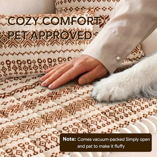 FUANGUI Couch Covers for Dogs Washable, Sofa Cover with Adjustable Straps for 2-3 Cushion Couch,Non-Slip Pet Couch Protector for Sectional & Leather Sofa, 1PC (Light Coffee, 27.6" x 59") - Thumbnail 6