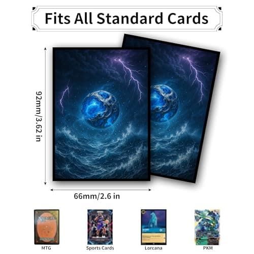 MTG Card Sleeves - Element Series (Earth/Fire/Wood/Water/Dark) - Ultra Clear Front & Matte Finish Back, 100 Count Standard Size Matte Art Sleeve for Magic The Gathering (Abyssal Tear) - Thumbnail 5