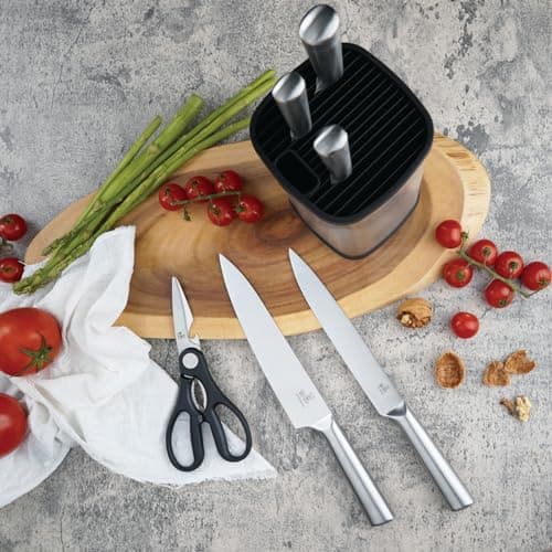 Knife Set, 6-Piece Kitchen Knife Set with Block, High Carbon Stainless Steel Ultra Sharp Kitchen Knives,Women-Friendly, Dishwasher Safe Knife Block Set,Housewarming Gift - Thumbnail 6