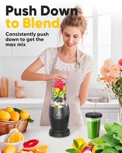 Befano Blender for Smoothies,1200W High-Power Blenders for Kitchen,11 Pcs Smoothie Maker Set with 18oz and 24oz Travel Cups,Ice Crushing, Shakes & Grinding, Ready in 60 Seconds for Home & On-the-Go - Thumbnail 5
