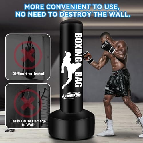69'' Free Standing Punching Bag for Adults, Boxing Equipment Kicking Bag Inflatable Kick Boxing Bag with Stand for Training MMA Muay Thai Fitness - Thumbnail 4