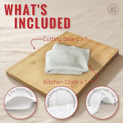 Homish Bamboo Cutting Board for Kitchen - Wood Chopping & Charcuterie Board | Made with Moso Bamboo - Double Sided Pre Oiled (13.2" x 9.8" / 33.5 x 25 cm) - Thumbnail 3