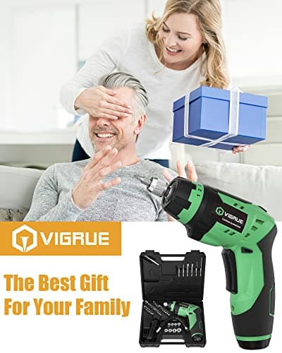 VIGRUE Cordless Screwdriver, Rechargeable Electric Screwdriver with LED Light, Flexible Shaft - Thumbnail 6
