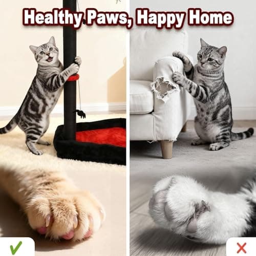 VIEFIN Gothic Cat Scratching Post with 40 Pcs Interactive Cat Toys, 34" Tall Cat Scratching Posts for Indoor Cats Adults, Cute Cat Scratch Post with Spider Toys - Thumbnail 6