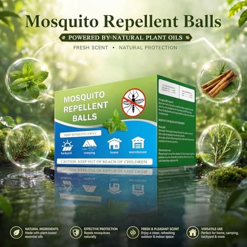 Elasound Mosquito Repellent Balls 36 Pack, Natural Botanical Mosquito Repellent Outdoor Patio, Baby & Kids Effective Safe, Long-Lasting Indoor & Outdoor Protection for Fishing, Yard, Camping & Travel - Thumbnail 3