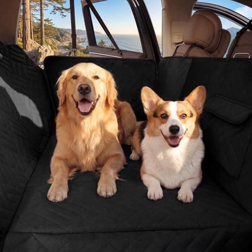 Cozila Dog Car Seat Cover for Back Seat, 600D Heavy-Duty Oxford Cloth Pet Car Seat Cover with Hard Bottom, Waterproof Dog Hammock for Car, Dog Car Seat Protector Scratch Proof Nonslip, Holds 400lbs