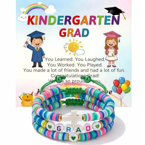 AYJDXXKJ Kindergarten Graduation Gifts Class of 2026, Preschool Graduation Bracelet for Girls, Graduation Gift for Daughter Granddaughter Niece with Gift Card & Present Box (KINDERGARTEN GRAD) - Image 1