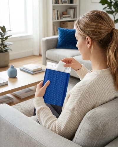 GSSUSA Bubble Mailers 4x8 100 Pack,Blue Padded Envelopes Selfseal,Usable Size 4x7 Small Bubble Envelopes Shipping Bags for Shipping Supplies,Card,Jewelry Packaging,Small Business Packaging Supplies - Thumbnail 6