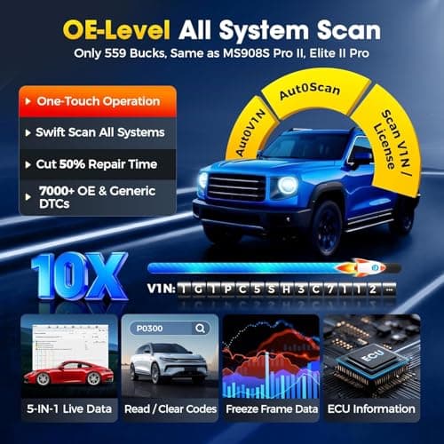 Autel MaxiCOM MK900 Bidirectional Scanner: 2026 Up of MaxiCheck MX808S MK808S, Work as MK900-BT MK900BT MX900 OBD2 Diagnostic Tool w/ 3000+ Active Test, 40+ Service, CAN-FD&DOIP, All System, FCA 11 OS - Thumbnail 6