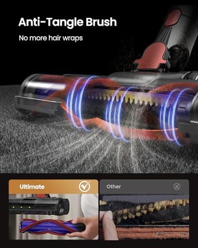 Cordless Vacuum Cleaner, 650W/55Kpa Vacuum Cleaners for Home, 70Mins Stick Vacuum with Self-Standing,Anti-Tangle,Wall Mount Charging,Lightweight Wireless Vacuum for Hardwood Floors Carpet Pet Hair Car - Thumbnail 6