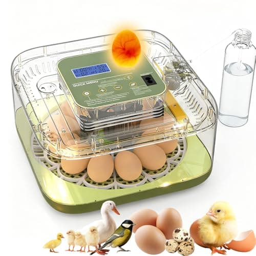 XOTTI Incubator for Hatching Egg, 12 Egg Incubators with Temperature and Humidity Control, Automatic Turner, Candler, 360° Viewing for Dry Hatch Chicken, Duck, Quail, Goose, Parrot and Pigeon - Image 1
