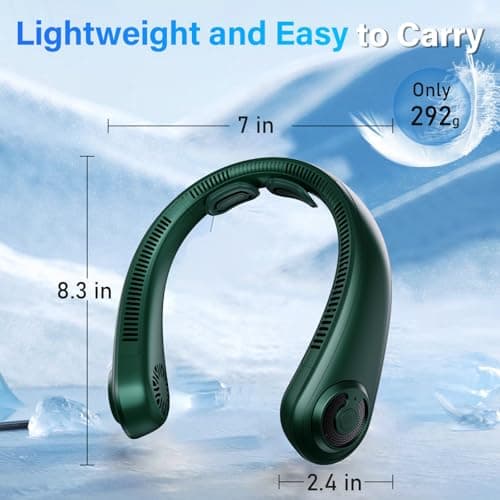 EYERZ Neck Fan, Portable Wearable Cooling Fan, Powerful 360° Airflow, Rechargeable Bladeless Hands-Free Fan, Quiet Personal Fan for Travel Outdoor - Thumbnail 6