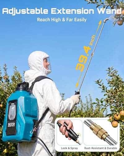 SEESII 5 Gal Leak-Proof Backpack Sprayer Battery Powered with 2 Batteries - Thumbnail 6