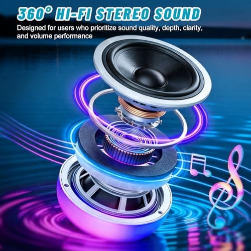 JEMULICE 2 Pack Floating Pool Lights with Bluetooth Pool Speaker, 2-in-1 RGB Pool Lights, IP68 Waterproof, 360° Hi-Fi Sound for Pool, Hot Tub and Outdoor Parties - Thumbnail 3