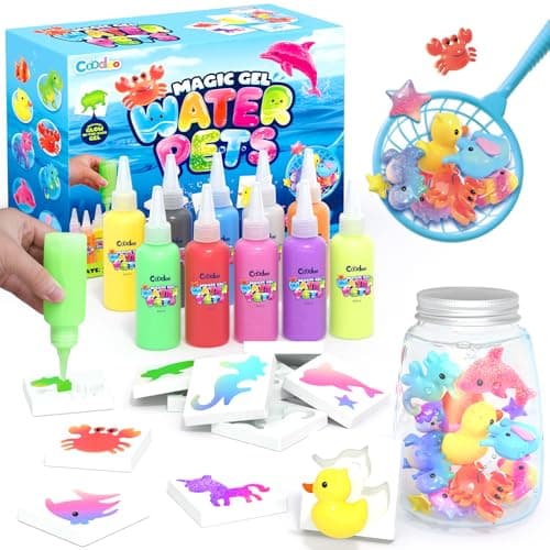 Magic Water Elf Toy Craft Kits for Kids, DIY Your Own Aqua Fairy Water Pets & Squishy Maker Toys with 10 Magic Gels and 8 Molds, Art Supplies Arts and Crafts for Kids Boys and Girls Ages 4-8 6-8 - Image 1