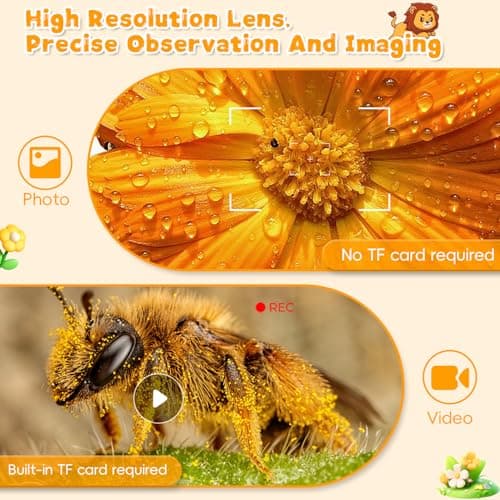 Microscope for Kids, Ahalfcit 1000X Handheld Digital Microscope with 2” HD IPS Screen, Portable Mini Camera for Exploring Nature, Science Educational Toy, Birthday Gift for 3-12 Years Old Boys Girls - Thumbnail 6