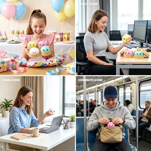 Dumpling Squishy Toy 2-Pack, Giant Dumpling Squishy Mystery Box, Surprise Fun Dumpling Stress Ball for Anxiety Relief & Focus, Bao Bun Sensory Fidget for Kids Teens Adults, Festival Gifts, Party Favor - Thumbnail 6