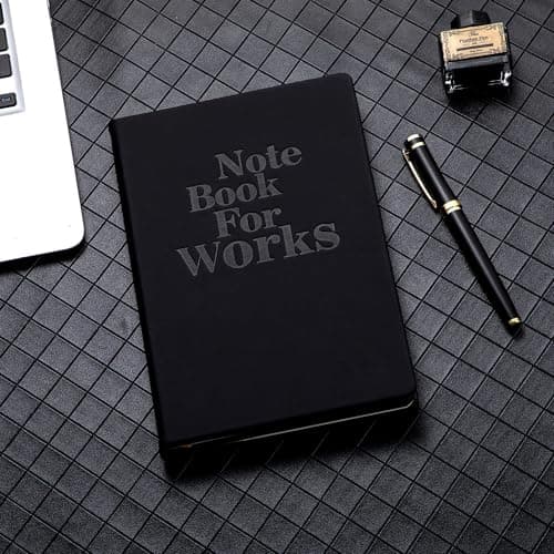 MINICAGIE Lined Journal Notebook for Men and Women, 256 Pages Black Journals for Writing, Hardcover A5 Journaling Notebooks Daily Work Travel Office Journal 5.7'' X 8.5'' Black Gold - Thumbnail 2