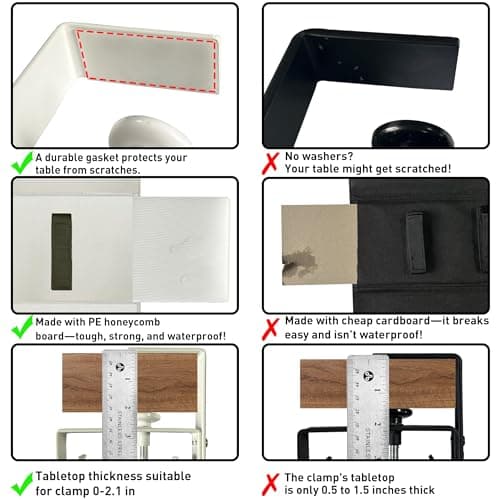 AHOMO [Upgraded] Under Desk Cable Management, 48" Cord Organizer, with Silicone Pads (No Scratch!), 16 Cable Ties, Washable PE Honeycomb Base,Fits Any Desk 0-2.1", No Stinky Cardboard!Beige 48"L x 6"W - Thumbnail 5