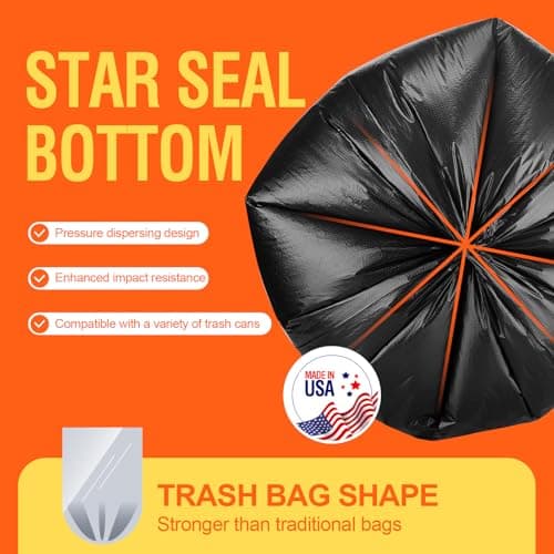 Delxo 30-33 Gallon Trash Bags, 250 Count – Medium Duty Garbage Bags, Thick, Durable & Puncture-Resistant Plastic Bolsas para basura, Perforated Design– Made in USA for Kitchen, Yard, Office (Black) - Thumbnail 3
