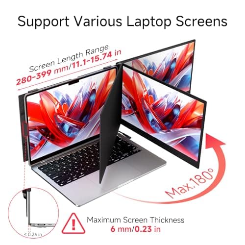 WNZO Laptop Screen Extender 14" Lightweight & Ultra-Thin 1080P IPS Portable Monitor for Laptop, Dual Screen Extender for Remote Work/Business Travel/Home Office, Compatible with Windows/Mac/Chrome - Thumbnail 6