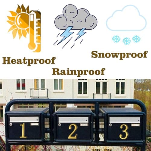 Mailbox Numbers for Outside, MONNCHA House Numbers for Mailbox 3D Self Adhesive Mailbox Numbers 2 Inch Door Address Numbers Stickers for Mailbox, Apartment, House, Trash Bins - Thumbnail 2