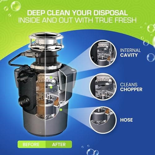 True Fresh Garbage Disposal Cleaner Tablets, Large 15g Drop-In Fresh Ocean Tablets, Deep Foaming Sink & Drain Cleaner for Buildup, Grease & Residue, Disposal Cleaner and Deodorizer, 24 Pack XL Value! - Thumbnail 2