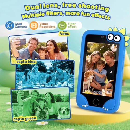 Kids Cell Phone Toy, Educational Learning Smart Phone for Toddlers Ages 3-10 with 3.97" Touch Screen, Dual Camera, 200+ STEM Games & Music - Best Birthday for Boys & Girls - Thumbnail 4