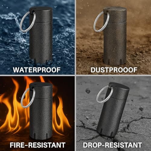 NOPKEY YubiKey Case for 5C NFC & 5 NFC, Metal Hard Shell Keychain Case, Waterproof & Shockproof, EVA Lined (Black) - Thumbnail 5