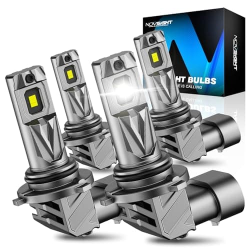 NOVSIGHT HB3/9005 HB4/9006 Light Bulbs - 1:1 Mini Size 9005 9006 Fog Bulbs Combo, 600% Bright 6500K White Fanless LED Light Bulbs, Easy Install, Plug and Play, Pack of 4 - Image 1
