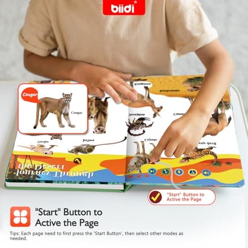 English Interactive Sound Book for Toddler3-5,Talking Activity Book,Educational Learning Toys for Boys Girls, Birthday Gifts for Kid Age 3 4 5 6 Year Old,Sensory Autism Toys,171 Animal,600+Sounds - Thumbnail 2